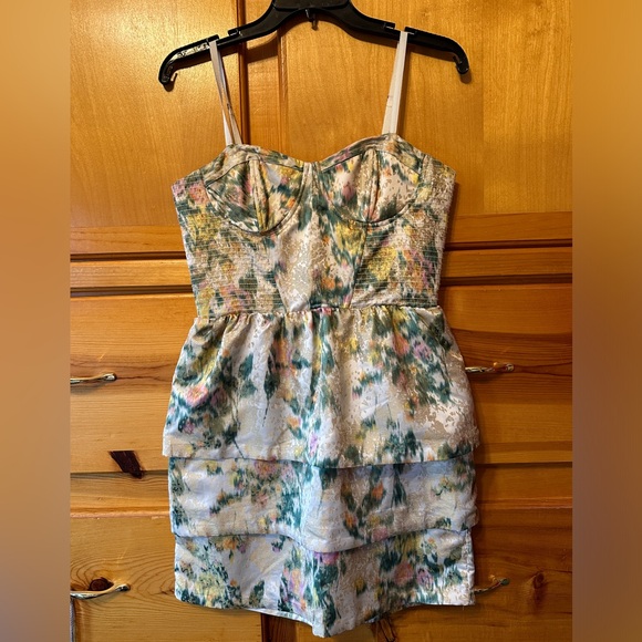 Alice + Olivia floral bustier peplum mini dress size 6 - Picture 2 of 7